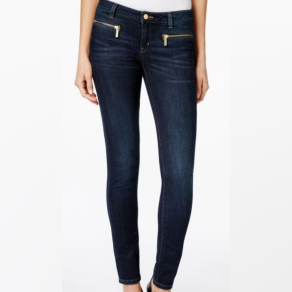 ⬇️ $58 Michael Kors Dark Zip Pocket Skinny Jeans